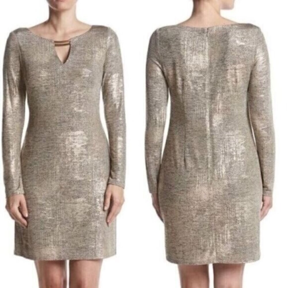 Vince Camuto Metallic Gold Cocktail Dress